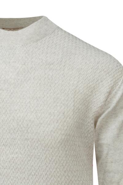 Bej Regular Fit Yarım Balıkçı Yaka Yünlü Kazak - 2