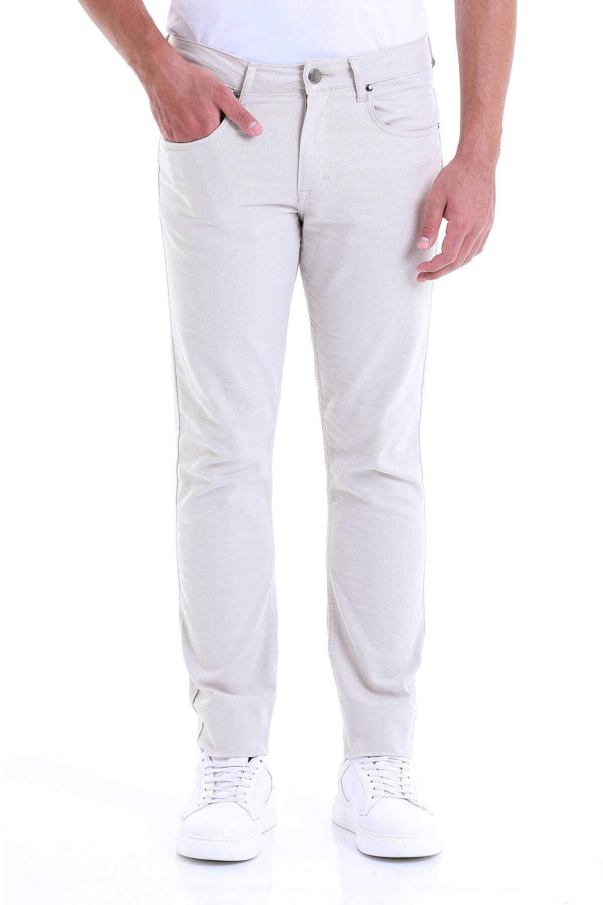 Bej Regular Fit Pamuklu 5 Cep Kanvas Pantolon - 2