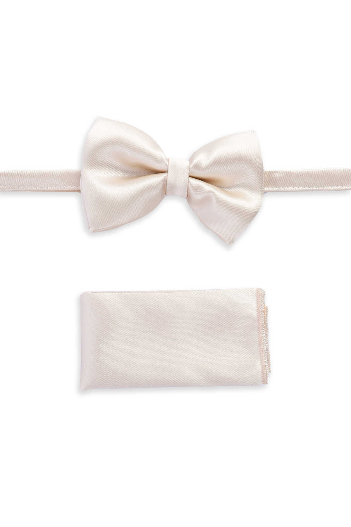 Bej Saten Papyon Mendil Set - 1