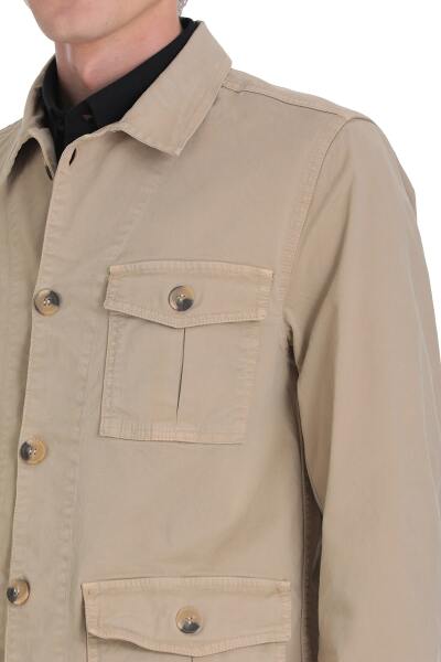 Bej Slim Fit Bebe Yaka Mevsimlik Mont - 6