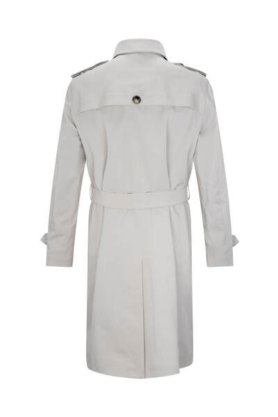 Bej Slim Fit Bebe Yaka Pamuklu Trençkot - 2