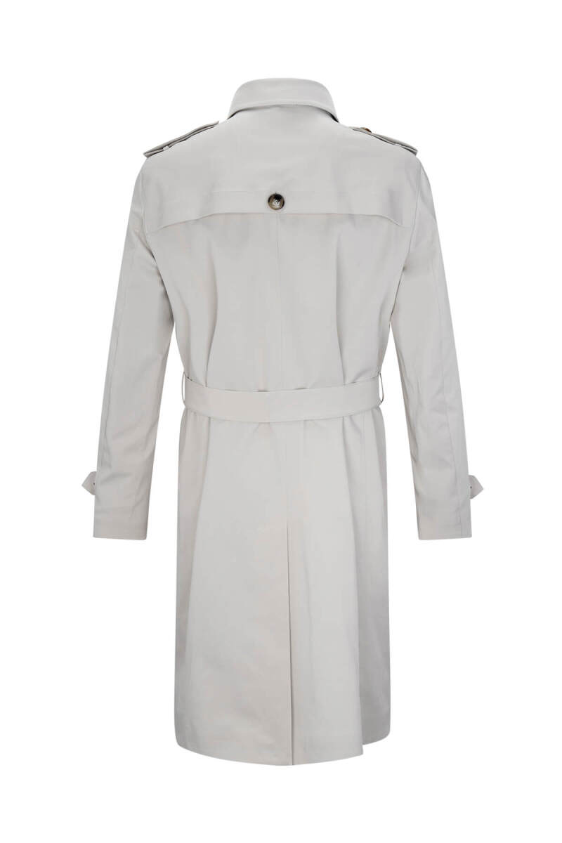 Bej Slim Fit Bebe Yaka Pamuklu Trençkot - Saykı (1)