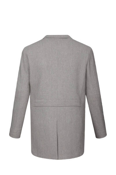Bej Slim Fit Ceket Yaka Yünlü Kaşe Palto - 10