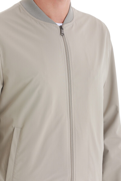 Bej Slim Fit Baharlık Bomber Mont - 6