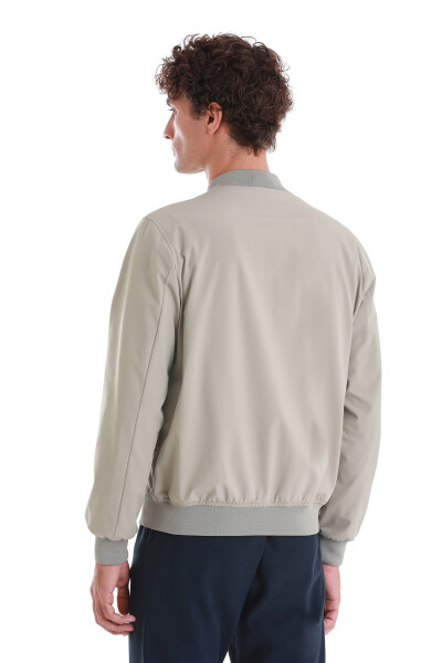 Bej Slim Fit Baharlık Bomber Mont - 8