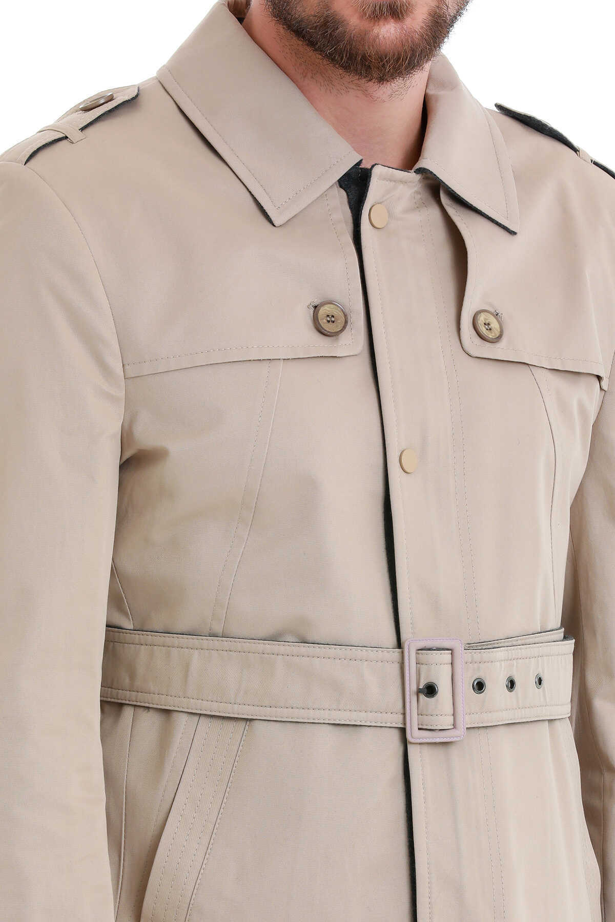 Bej Slim Fit Bebe Yaka Pamuklu Trençkot - 6