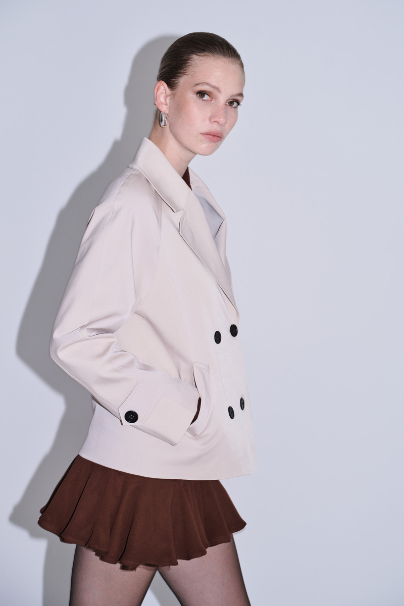 Saykı Woman Bej Slim Fit Mono Yaka Pamuklu Trençkot - Saykı Woman (1)