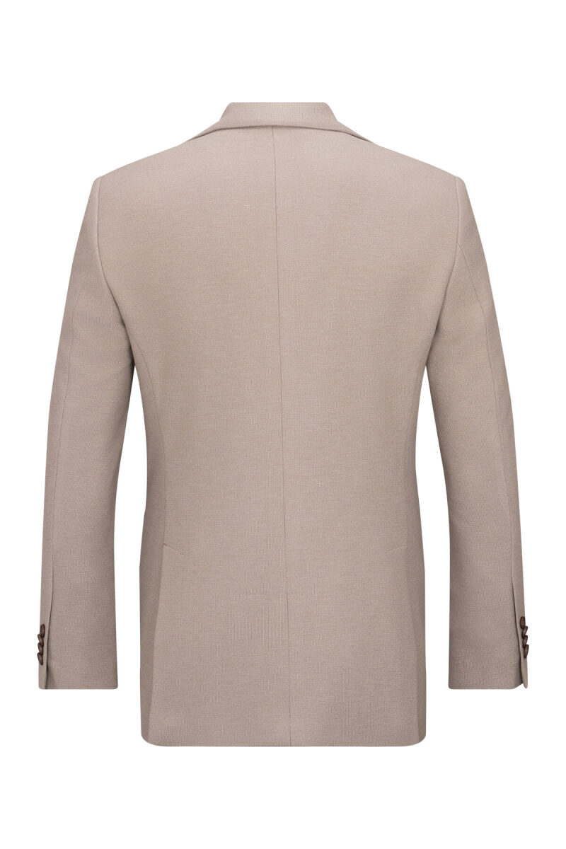 Bej Slim Fit Mono Yaka Klasik Ceket - Hatemoğlu (1)