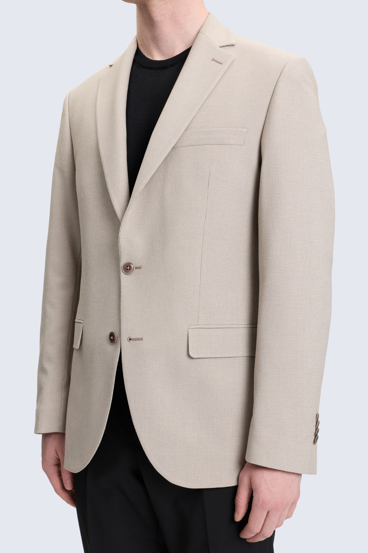 Bej Slim Fit Mono Yaka Klasik Ceket - 4
