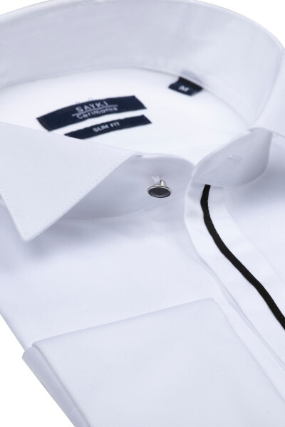 Beyaz Ata Yaka Cerimonia Gömlek - 2