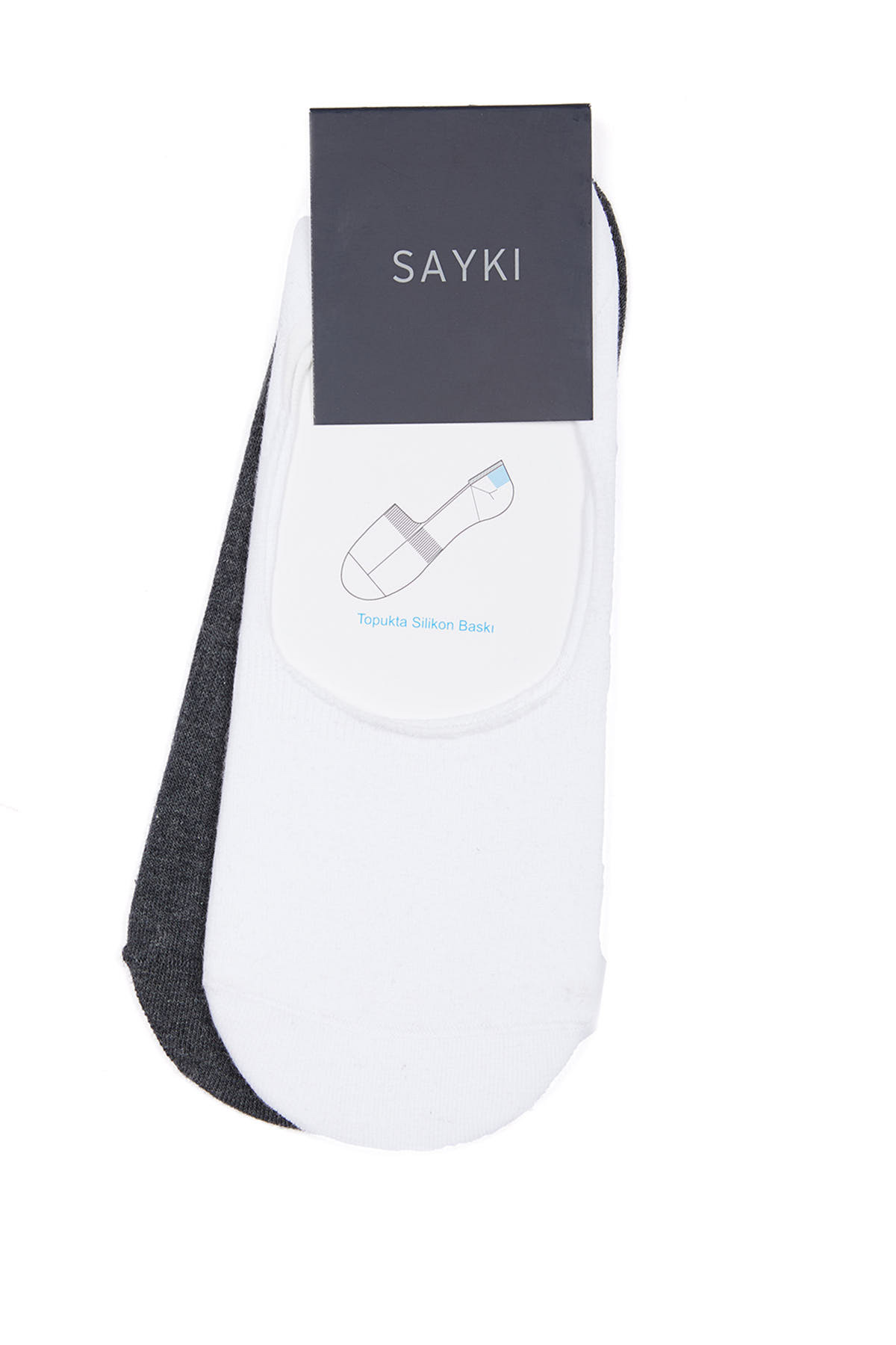 Beyaz Basic Pamuklu İkili Dikişsiz Babet Çorap - 2