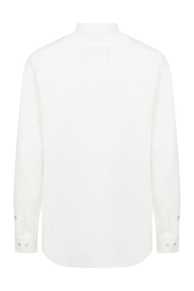 Beyaz Armürlü Slim Fit Gömlek - 2