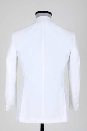 Beyaz Basic Slim Fit Ceket - Thumbnail
