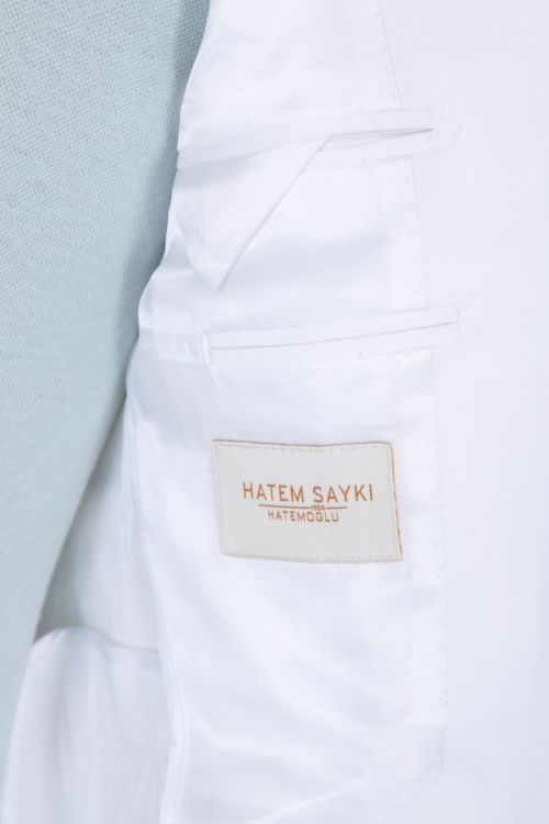 Beyaz Basic Slim Fit Ceket