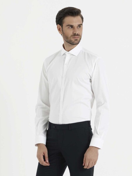 Beyaz Slim Fit Gömlek - 3