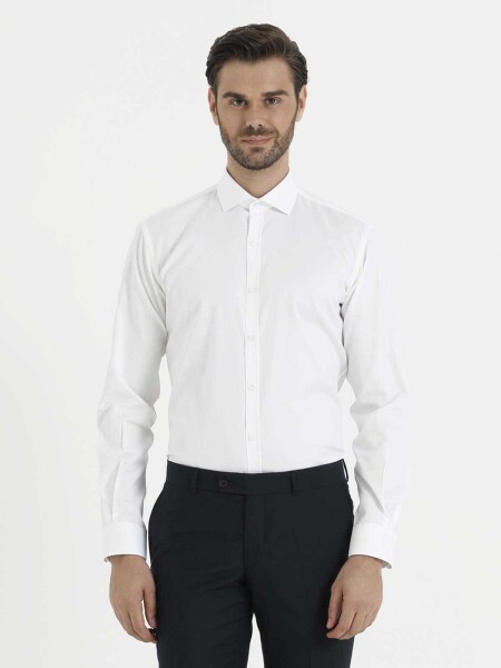 Beyaz Slim Fit Gömlek - 1