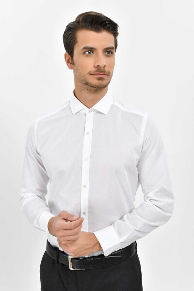 Slim Fit Beyaz Gömlek - Thumbnail
