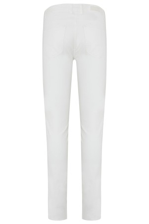 Beyaz Slim Fit Düz Pamuklu 5 Cep Kot Pantolon - Thumbnail