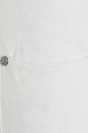 Beyaz Slim Fit Düz Pamuklu 5 Cep Kot Pantolon - Thumbnail