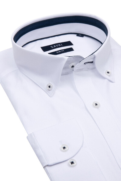 Beyaz Klasik Gömlek - 2