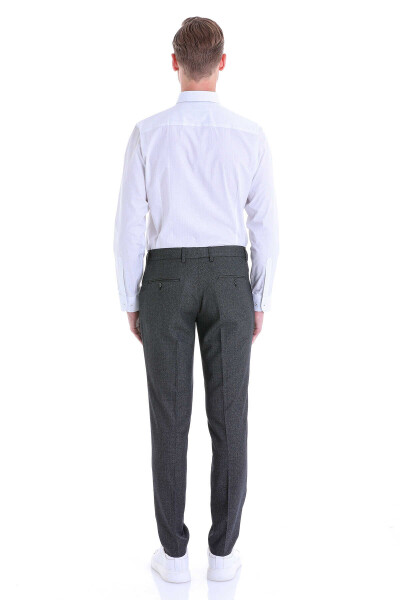 Gri Comfort Fit Baskılı 100% Pamuk Açık İtalyan Yaka Uzun Kollu Casual Gömlek - 6