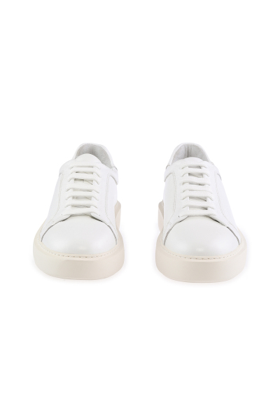 Beyaz Casual Bağcıklı Deri Sneakers - 2