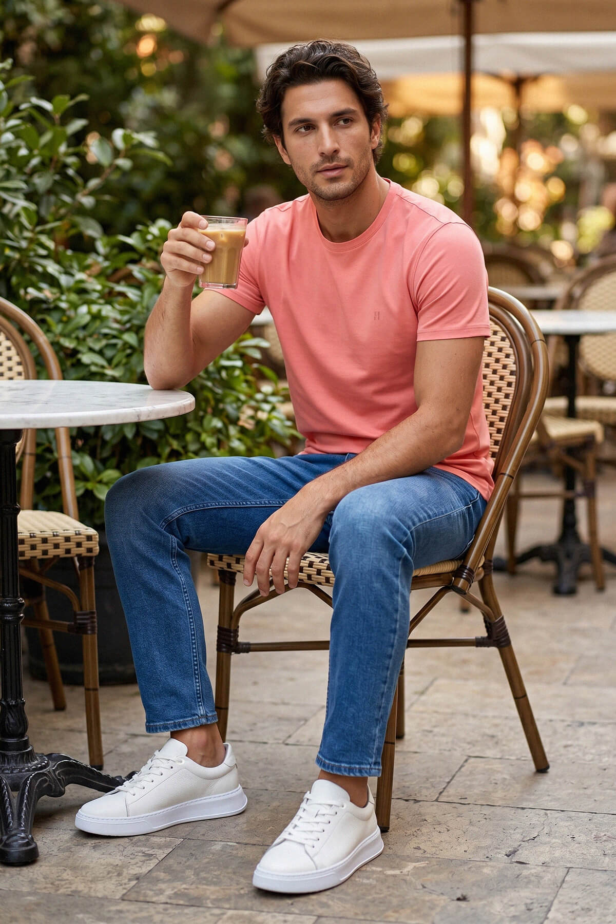 Beyaz Casual Bağcıklı 100% Hakiki Deri Sneakers - 3
