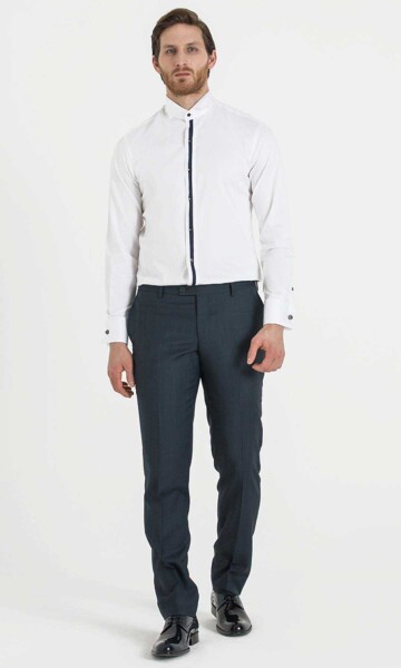 Cerimonia Slim Fit Beyaz Gömlek - 2