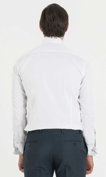 Cerimonia Slim Fit Beyaz Gömlek - 4