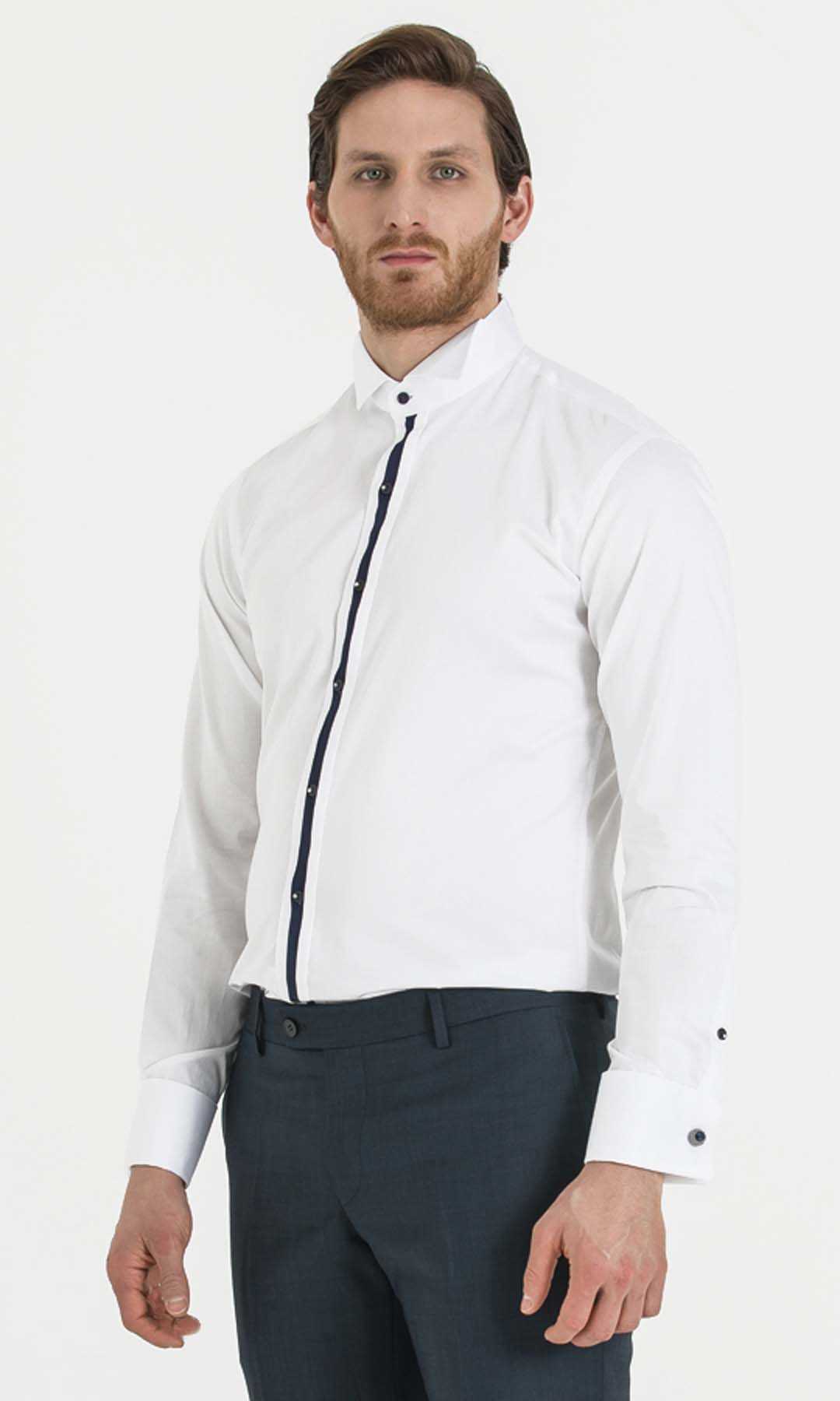 Cerimonia Slim Fit Beyaz Gömlek - 9