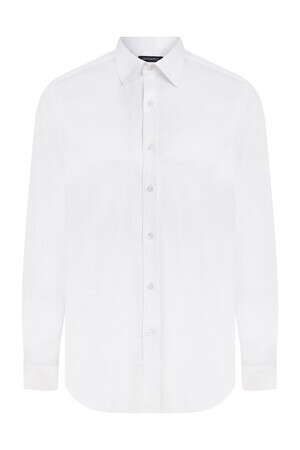 Beyaz Slim Fit Armürlü Gömlek - 4