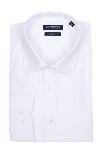 Beyaz Desenli Regular Gömlek - 1