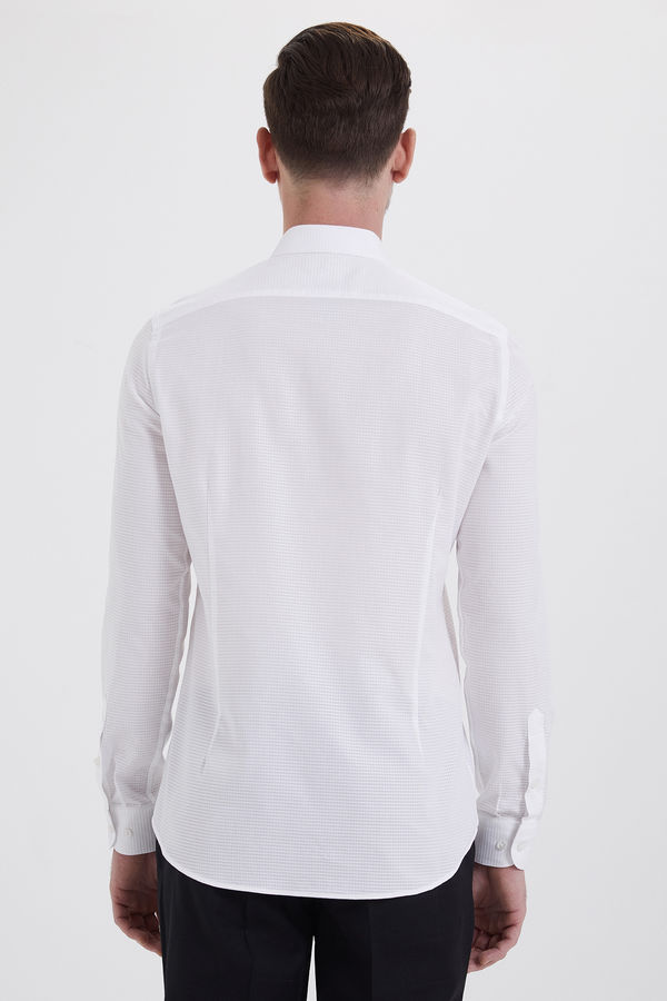 Beyaz 2 Desenli Slim Fit Gömlek