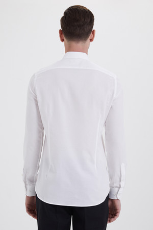 Beyaz 2 Desenli Slim Fit Gömlek - Thumbnail