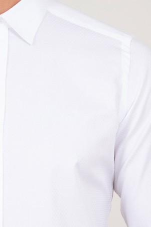 Beyaz Slim Fit Gömlek - Thumbnail