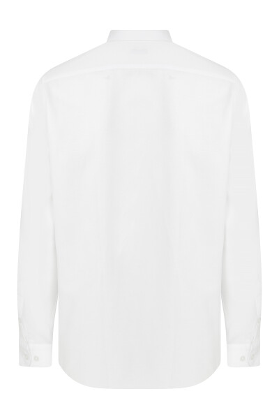 Beyaz Desenli Klasik Gömlek - 2