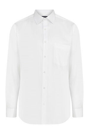 Beyaz Desenli Klasik Gömlek - 3