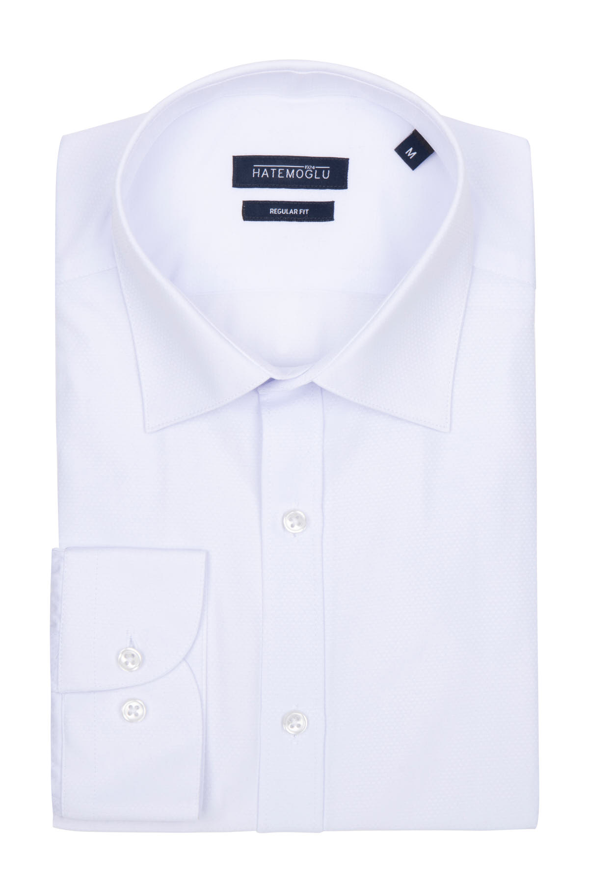 Beyaz Armürlü Klasik Gömlek
