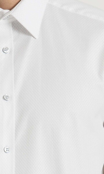 Beyaz Desenli Regular Gömlek - 5