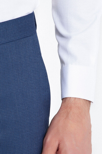 Beyaz Slim Fit Armürlü Gömlek - 4