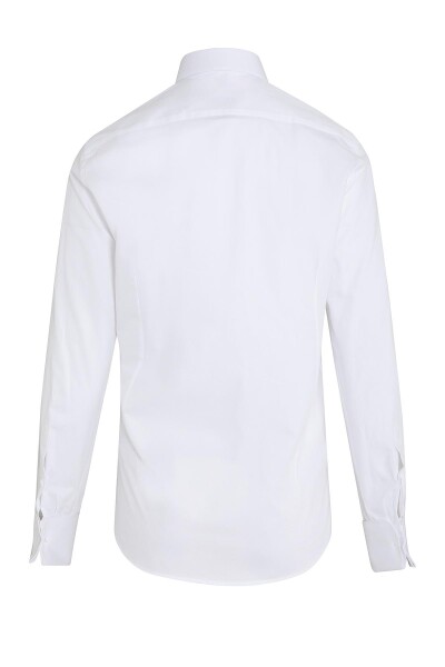 Beyaz Desenli Slim Fit Gömlek - 2