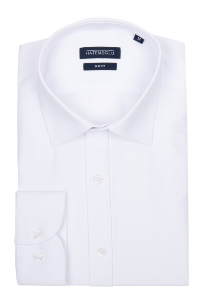 Beyaz Slim Fit Spor Gömlek - 1