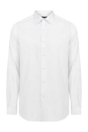 Slim Fit Armürlü Beyaz Gömlek - 6