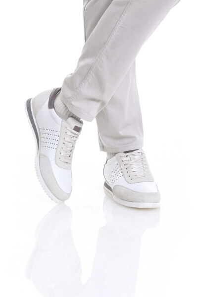 Beyaz Deri Sneaker - 7