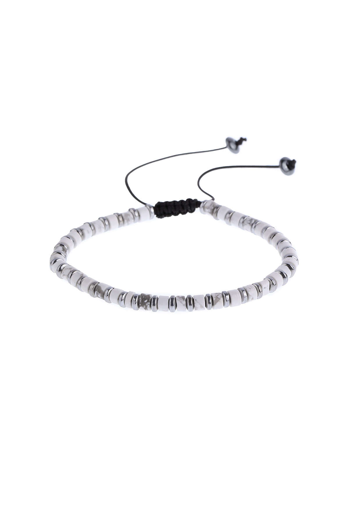 Beyaz Hematit Taşlı Erkek Bileklik - 1