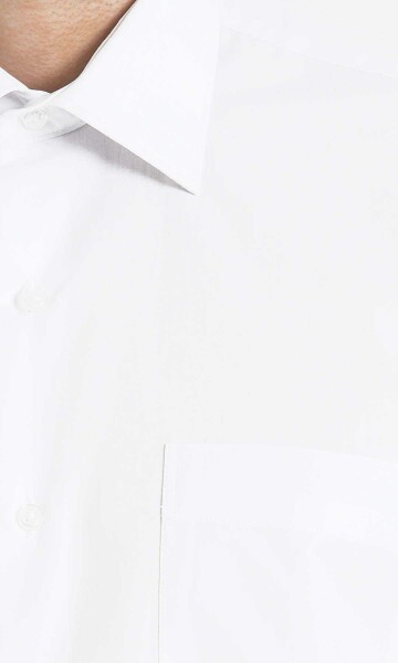 Kısa Kol Beyaz Klasik Gömlek - 5