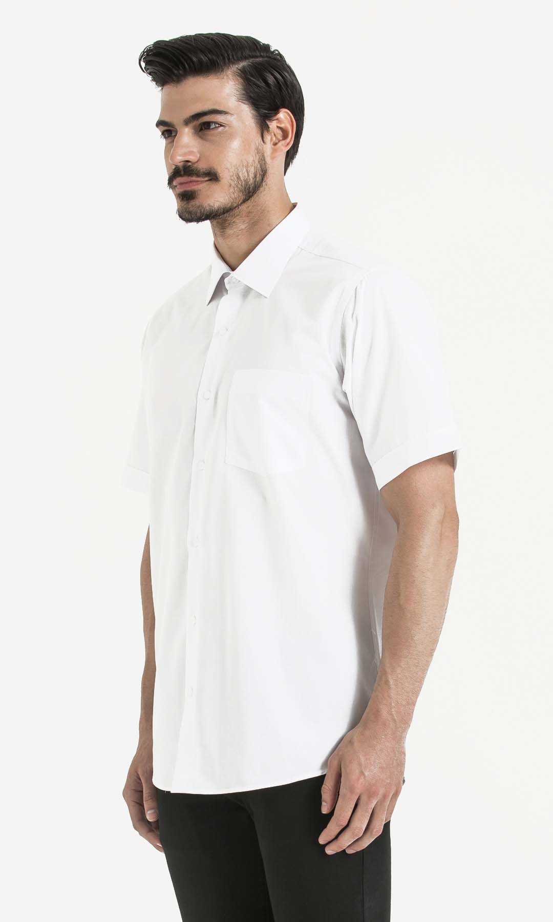 Kısa Kol Beyaz Klasik Gömlek