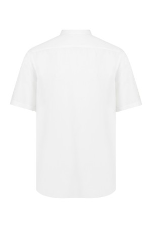 Beyaz Kısa Kol Klasik Gömlek - Thumbnail