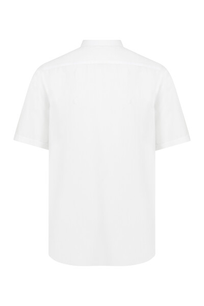 Beyaz Kısa Kol Klasik Gömlek - 2