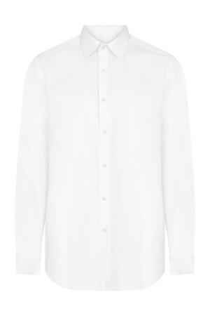 Beyaz Regular Fit Gömlek - Thumbnail